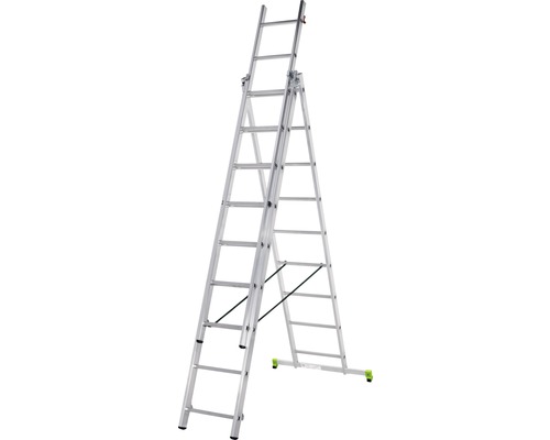 CLASSIK Mehrzweckleiter Anlege-Steh-oder Schiebeleiter Aluminium 3-teilig 3 x 9 Sprossen Arbeitshöhe 5,75 m CLASSIK Mehrzweckleiter Anlege-Steh-oder Schiebeleiter Aluminium 3-teilig 3 x 9 Sprossen Arbeitshöhe 5,75 m