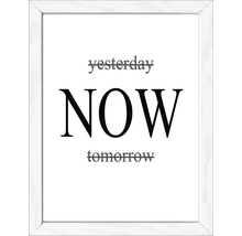 Dekoratives gerahmtes Bild mit dem Schriftzug ''Yesterday'', ''Now'', ''Tomorrow''