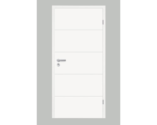 Porte de chambre Pertura Perla 05 peinture blanche (similaire RAL 9010) 90,0x201,5 cm (norme CH) à droite Porte de chambre Pertura Perla 05 peinture blanche (similaire RAL 9010) 90,0x201,5 cm (norme CH) à droite