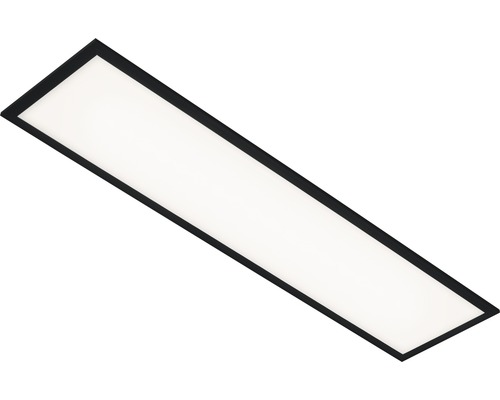 Panneau LED CCT à intensité lumineuse variable 24W 2200 lm 3000/4000/6000 K blanc chaud-blanc lumière du jour hxLxl 60x1000x250 mm Piatto noir avec télécommande