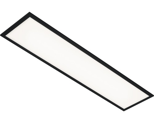 Panneau LED 24W 2200 lm CCT 3000/4000/6000 K 100x25 cm noir + télécommande Plafonnier LED rectangulaire avec cadre noir