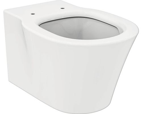 WC suspendu Ideal Standard Connect Air cuvette à fond creux sans bride de rinçage blanc brillant avec revêtement sans abattant E0054MA