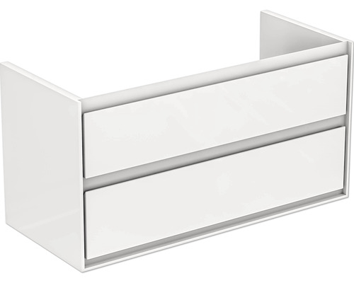 Ideal Standard Waschtischunterschrank Connect Air weiß matt 100 cm E0821B2 Waschbeckenunterschrank mit zwei Schubladen