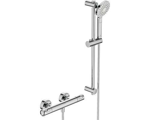 Robinet de douche avec thermostat Ideal Standard Ceratherm T50 chrome A7217AA Robinet de douche avec douchette à main et barre de douche