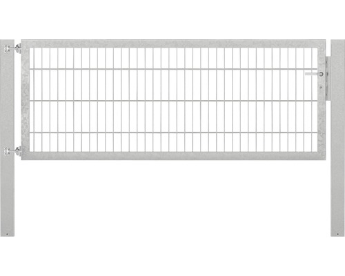 Portillon grillagé simple ALBERTS Flexo Plus 8/6/8 200 x 80 cm y compris poteaux 10 x 10 cm galvanisé à chaud