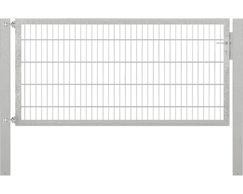 Portillon grillagé simple ALBERTS Flexo Plus 8/6/8 200 x 100 cm y compris poteaux 10 x 10 cm galvanisé à chaud