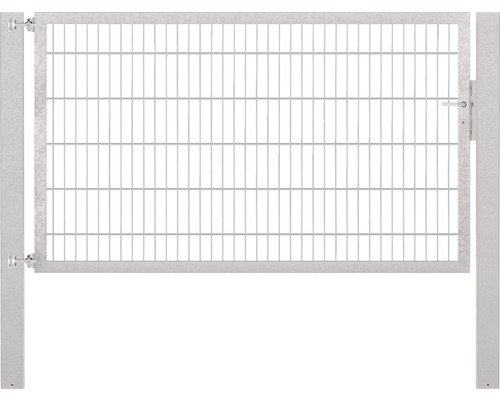 Portillon grillagé simple ALBERTS Flexo Plus 8/6/8 200 x 120 cm avec poteaux 10 x 10 cm, galvanisé à chaud