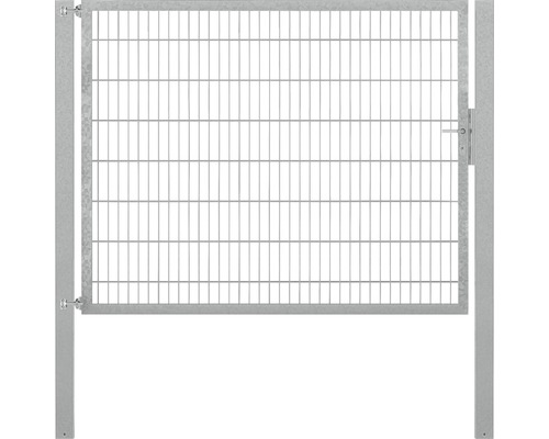 Portillon grillagé simple ALBERTS Flexo Plus 8/6/8 200 x 180 cm y compris poteaux 10 x 10 cm galvanisé à chaud