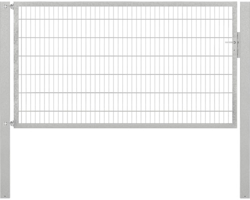 Portillon grillagé simple ALBERTS Flexo Plus 8/6/8 250 x 140 cm y compris poteaux 10 x 10 cm galvanisé à chaud