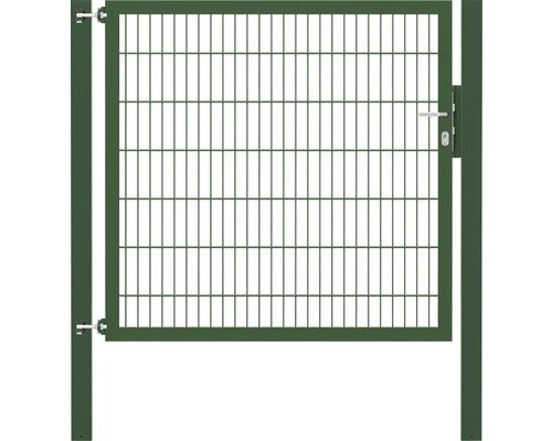 Portillon grillagé simple ALBERTS Flexo Plus 8/6/8 150 x 140 cm y compris poteaux 10 x 10 cm vert