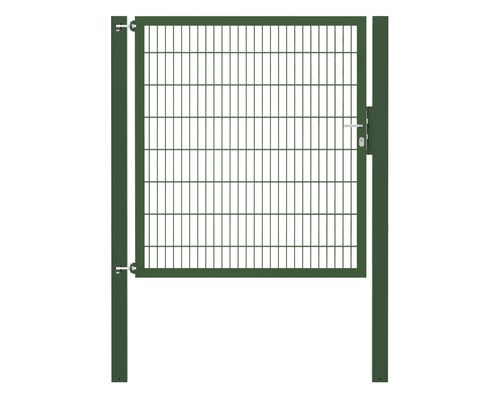 Portillon grillagé simple ALBERTS Flexo Plus 8/6/8 150 x 160 cm y compris poteaux 10 x 10 cm vert