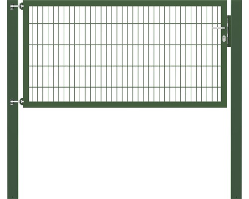Portillon grillagé simple ALBERTS Flexo Plus 8/6/8 200 x 100 cm y compris poteaux 10 x 10 cm vert