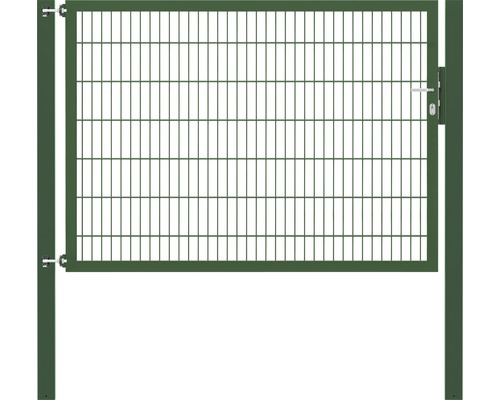 Portillon grillagé simple ALBERTS Flexo Plus 8/6/8 200 x 140 cm y compris poteaux 10 x 10 cm vert