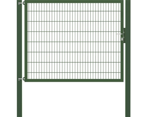 Portillon grillagé simple ALBERTS Flexo Plus 8/6/8 200 x 160 cm y compris poteaux 10 x 10 cm vert