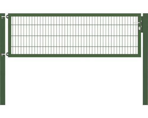 Portillon grillagé simple ALBERTS Flexo Plus 8/6/8 250 x 80 cm y compris poteaux 10 x 10 cm vert