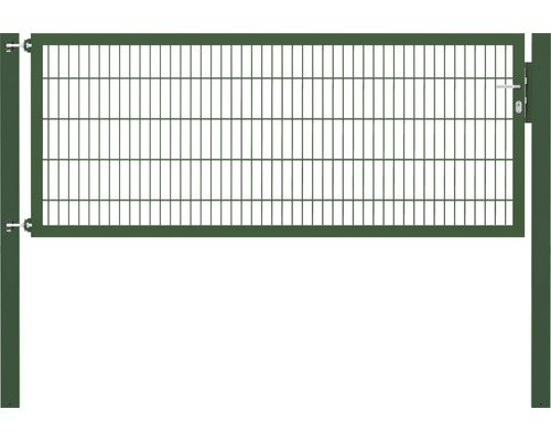 Portillon grillagé simple ALBERTS Flexo Plus 8/6/8 250 x 100 cm y compris poteaux 10 x 10 cm vert