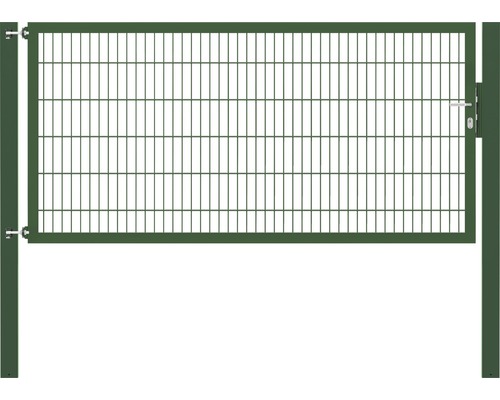 Portillon grillagé simple ALBERTS Flexo Plus 8/6/8 250 x 120 cm y compris poteaux 10 x 10 cm vert