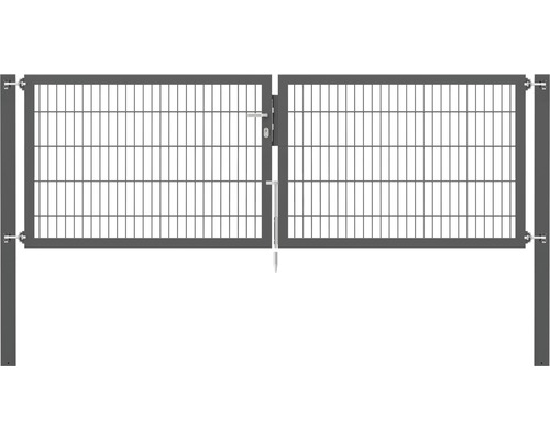 Portillon grillagé double ALBERTS Flexo Plus 8/6/8 300 x 100 cm y compris poteaux 10 x 10 cm anthracite