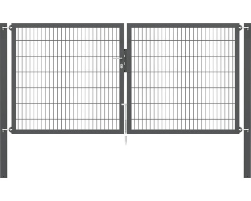 Portillon grillagé double ALBERTS Flexo Plus 8/6/8 300 x 140 cm y compris poteaux 10 x 10 cm anthracite