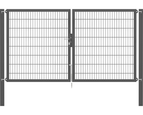 Portillon grillagé double ALBERTS Flexo Plus 8/6/8 300 x 160 cm y compris poteaux 10 x 10 cm anthracite