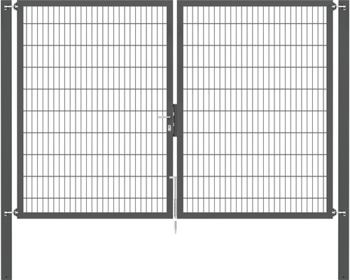 Portillon grillagé double ALBERTS Flexo Plus 8/6/8 300 x 200 cm y compris poteaux 10 x 10 cm anthracite