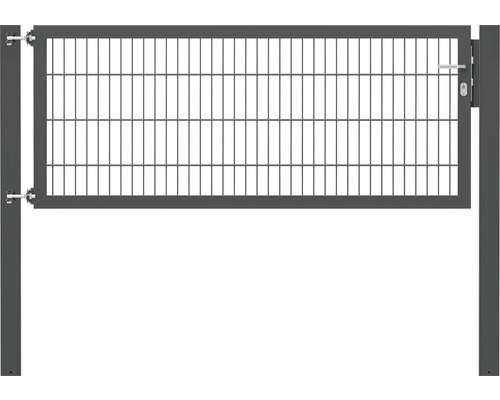 Portillon grillagé simple ALBERTS Flexo Plus 8/6/8 200 x 80 cm y compris poteaux 10 x 10 cm anthracite