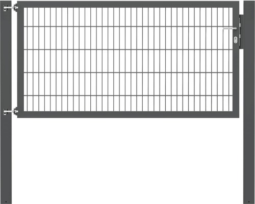 Stabgitter-Einzeltor ALBERTS Flexo Plus 8/6/8 200 x 100 cm inkl. Pfosten 10 x 10 cm anthrazit