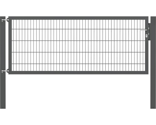 Portillon grillagé simple ALBERTS Flexo Plus 8/6/8 250 x 100 cm y compris poteaux 10 x 10 cm anthracite