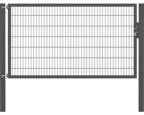 Portillon grillagé simple ALBERTS Flexo Plus 8/6/8 250 x 140 cm y compris poteaux 10 x 10 cm anthracite