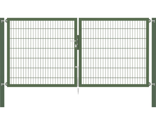 Portillon grillagé double ALBERTS Flexo Plus 8/6/8 300 x 140 cm y compris poteaux 10 x 10 cm vert