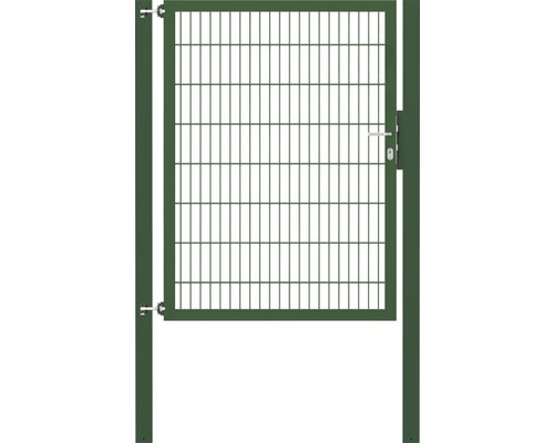 Portillon grillagé simple ALBERTS Flexo Plus 8/6/8 125 x 160 cm y compris poteaux 8 x 8 cm vert