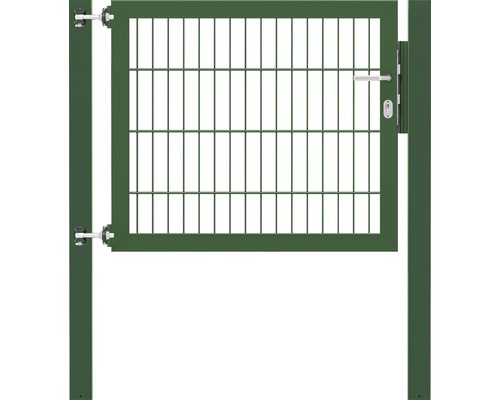 Portillon grillagé simple ALBERTS Flexo Plus 8/6/8 100 x 80 cm y compris poteaux 8 x 8 cm vert