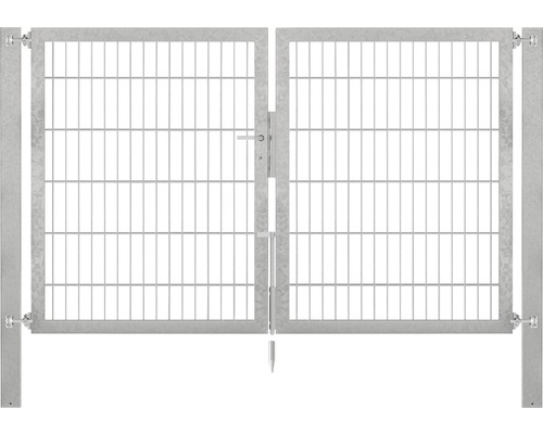 Stabgitter-Doppeltor ALBERTS Flexo Plus 8/6/8 200 x 120 cm inkl. Pfosten 8 x 8 cm feuerverzinkt