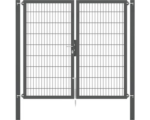 Portillon grillagé double ALBERTS Flexo Plus 8/6/8 200 x 180 cm y compris poteaux 8 x 8 cm anthracite