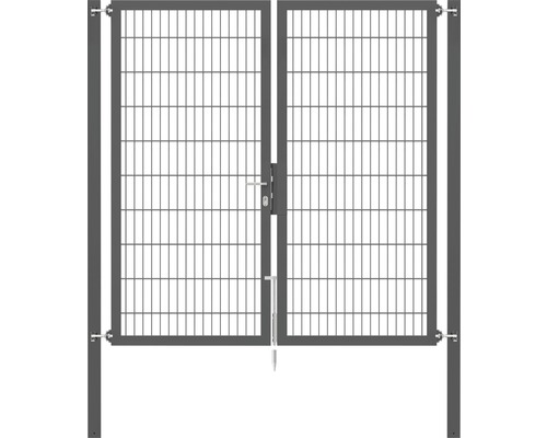 Portillon grillagé double ALBERTS Flexo Plus 8/6/8 200 x 200 cm y compris poteaux 8 x 8 cm anthracite