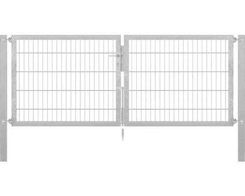 Portillon grillagé double ALBERTS Flexo Plus 8/6/8 250 x 100 cm y compris poteaux 8 x 8 cm galvanisé à chaud