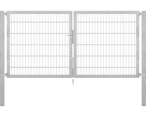 Stabgitter-Doppeltor ALBERTS Flexo Plus 8/6/8 250 x 120 cm inkl. Pfosten 8 x 8 cm feuerverzinkt