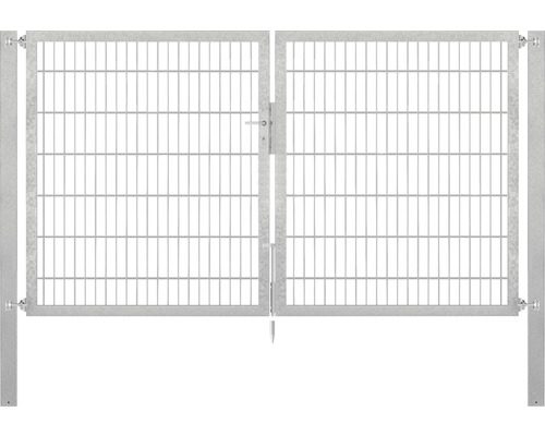 Stabgitter-Doppeltor ALBERTS Flexo Plus 8/6/8 250 x 140 cm inkl. Pfosten 8 x 8 cm feuerverzinkt