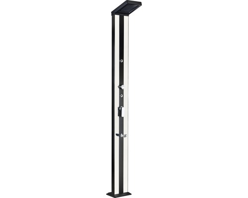 Douche solaire, douche de jardin 38 l aluminium h 215 cm avec robinet d'eau chaude et d'eau froide