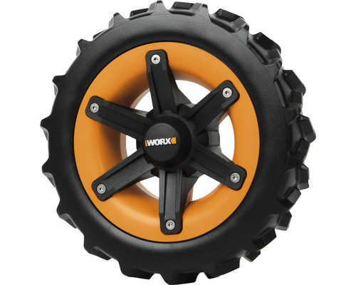 Worx Logo auf Mähroboter Rad