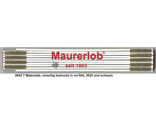 Mètre pliant en bois Maurerlob blanc 2 m