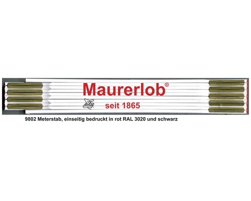 Holzgliedermassstab Maurerlob weiss/gelb 2 m