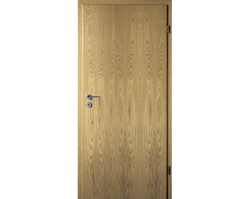 Porte de chambre Pertura type 44/00 chêne plaqué 98,5x198,5 cm DIN à droite Porte en bois avec ensemble de poignées et serrure