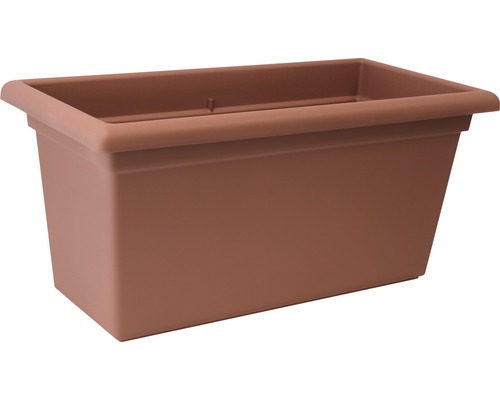 Blumenkasten Pflanzkasten Magnus XXL 80 rechteckig Kunststoff terracotta frostbeständig UV-beständig Bodenloch vorhanden ideal für Anbau von Gemüse auf dem Balkon Rechteckiger Pflanzkasten aus Kunststoff