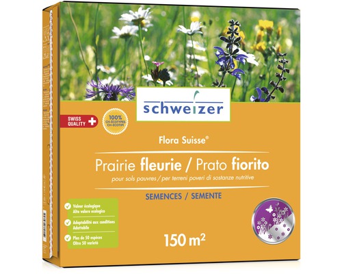 Eric Schweizer Graines de fleurs des champs Flora Suisse 3 kg Semences de prairie fleurie Schweizer Flora Suisse pour 150 mètres carrés