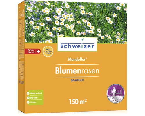 Eric Schweizer Blumenwiesensamen Mondofloor 3 kg Schweizer Mondoflor Blumenrasen Saatgut für 150 Quadratmeter