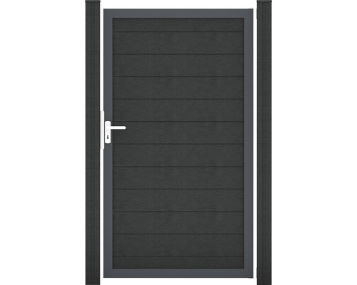 Portillon simple GroJa Flex tirant universel prémonté sans poteaux cadre anthracite 100 x 180 cm anthracite