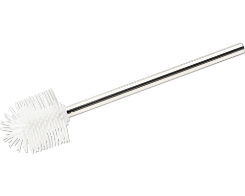 WC-Bürste Wenko Ø 7,5 cm edelstahl/weiß glänzend 23986100 Toilettenbürste mit Stahlgriff und weißen Borsten