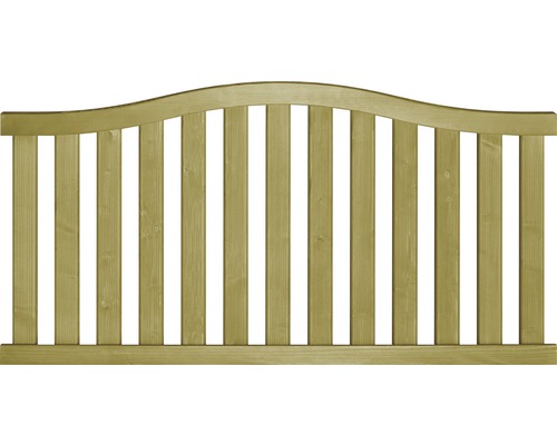 Clôture basse Konsta Mino 179 x 91 cm traité en autoclave par imprégnation Panneau de clôture en bois avec extrémité arrondie