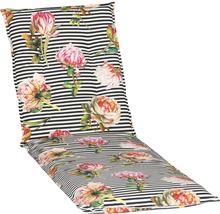 Auflage für Gartenliegen mit Blumenmuster auf Streifen